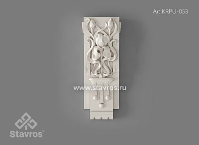 Резной кронштейн из полиуретана KRPU-053 для украшения стен церкви и храма
