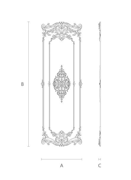 Деревянный декор для дверей и мебели C-004-1-1 схема