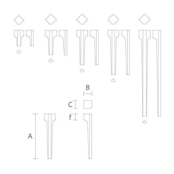 Векторный чертеж ножки MN-186