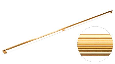 Металлическая ручка-скоба для мебели с брашированной латунной поверхностью и длиной 1200 мм