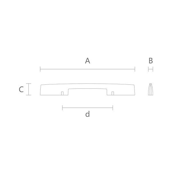 Ручка мебельная Lagom HL-003-1 из массива дуба или бука схема