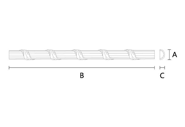 Резной багет из дуба K-094R – натуральный стиль Stavros чертеж
