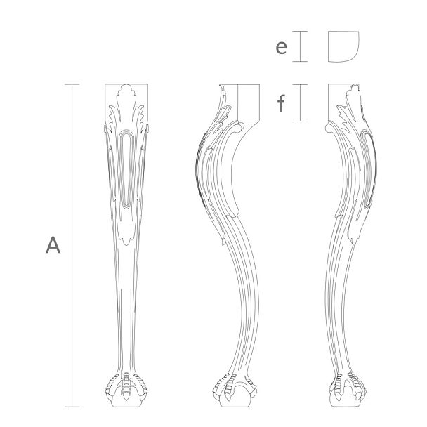 Классические деревянные ножки с чертежом для стола