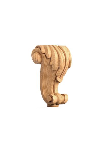 Деревянная ножка изогнутая с декором из дерева