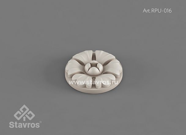 Резная розетка RPU-016 из полиуретана, архитектурный декор