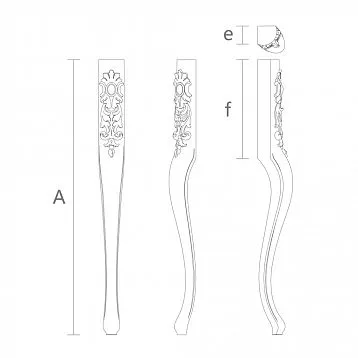 Чертеж резной ножки для барного стула, барной стойки