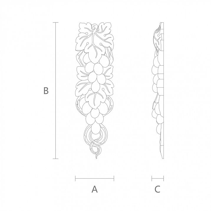 Резная накладка NPU-259 чертеж декора