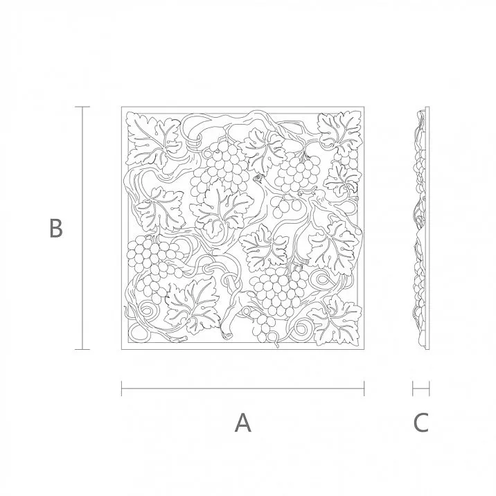 Резное изделие N-262 для декора мебели и фасадов схема