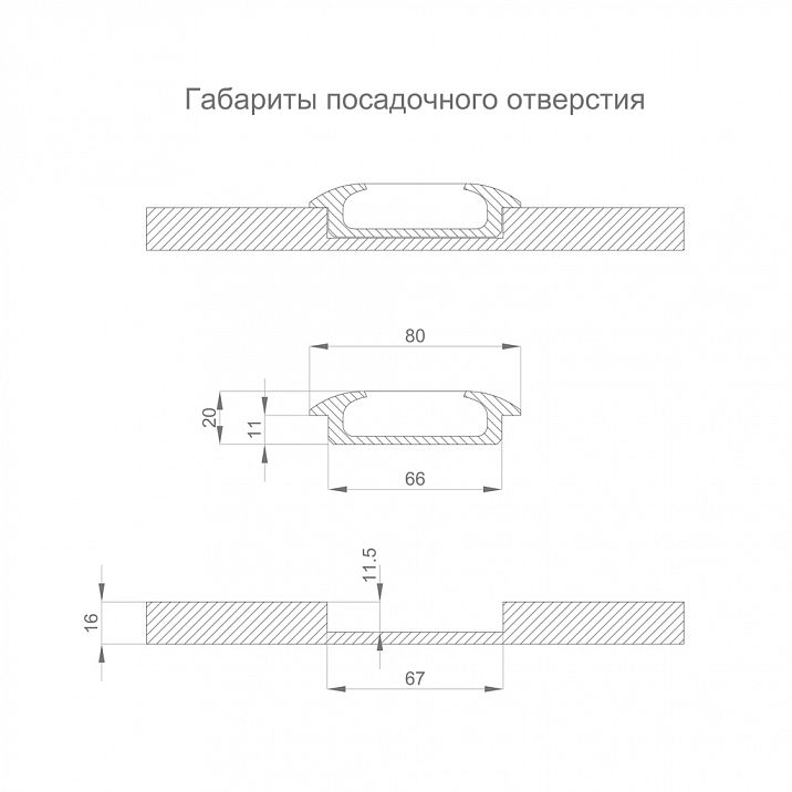 Габариты посадочного отверстия деревянной ручки