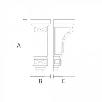 Кронштейн из натурального дерева KR-063 для стильного интерьера чертеж