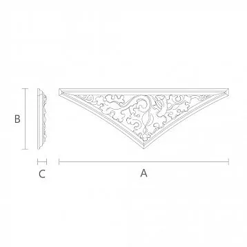 Резная накладка из дерева для декора интерьера - накладка N-350L чертеж