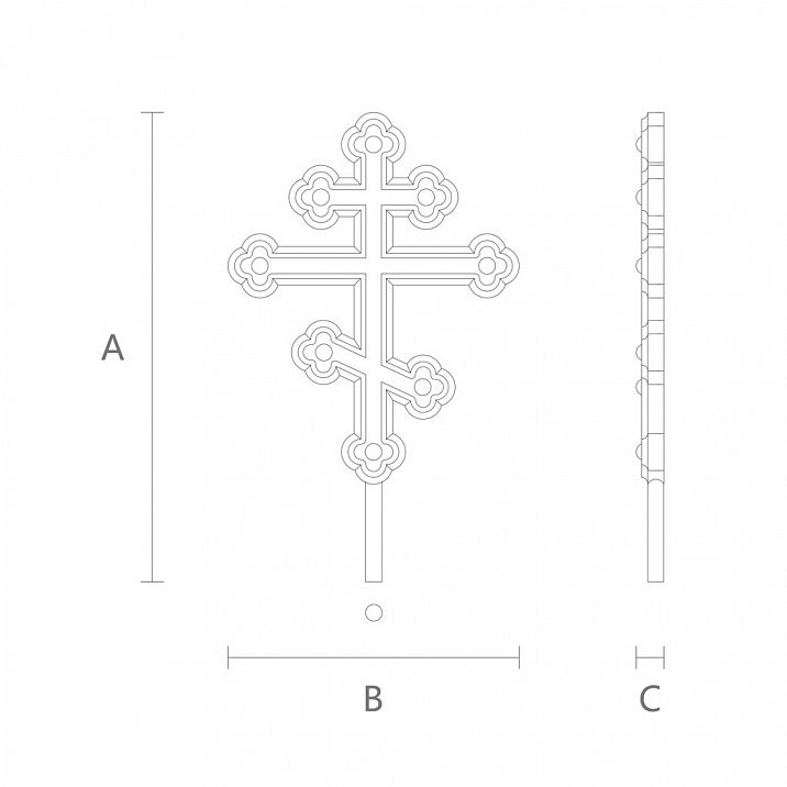 Крест IKN-008  из массива дерева чертеж декора