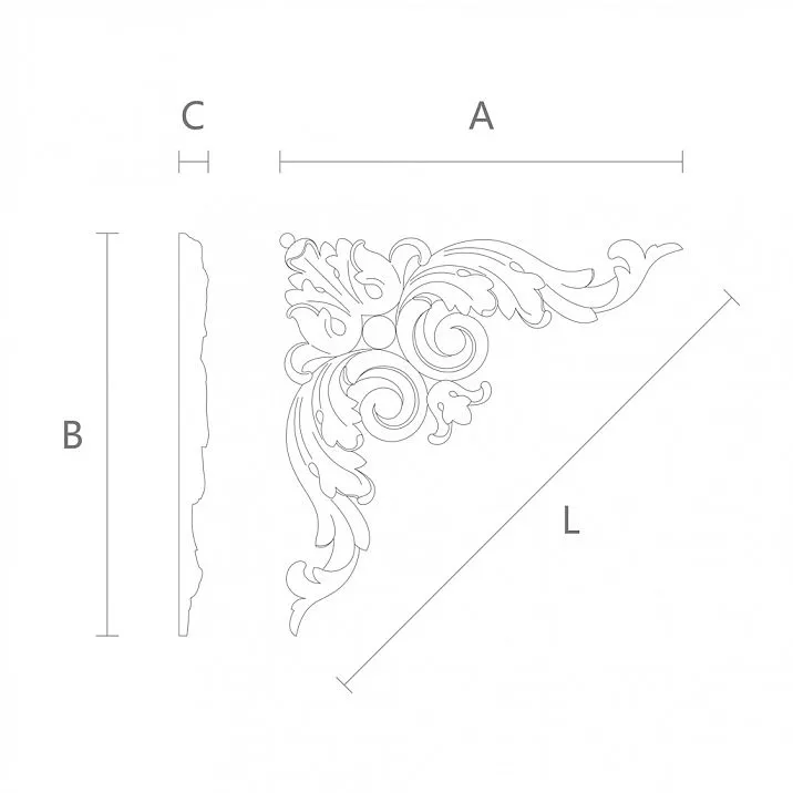 Резная накладка из дерева N-386 для создания гармонии и стиля в доме чертеж