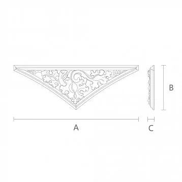 Резная накладка из дерева для декора интерьера - накладка N-350R чертеж