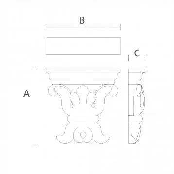 Изысканная Капитель из Бука KL-020 чертеж
