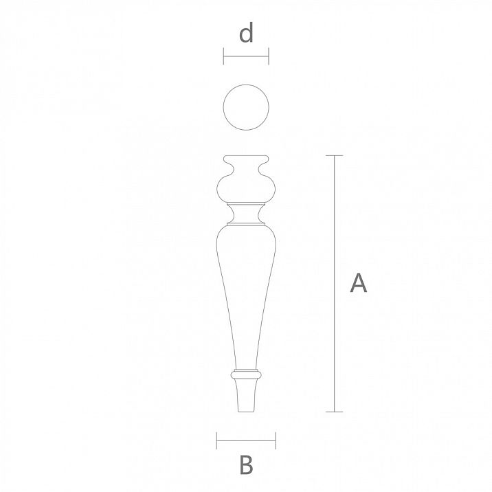 Схема резная мебельная ножка MN-117