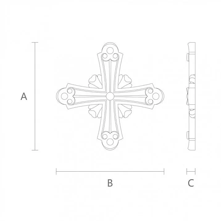 Крест IKN-007 из дерева чертеж