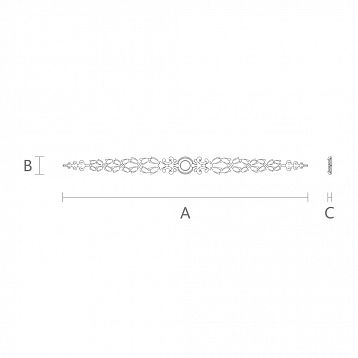 Деревянный декор N-073 - резная накладка с природными мотивами чертеж