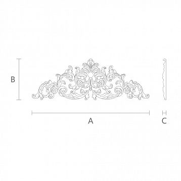 Резная деревянная накладка N-095 в стиле природы чертеж