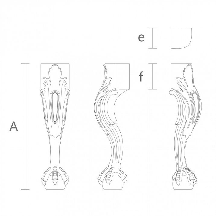 Деревянные ножки с декором чертеж