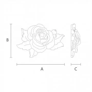 Декоративный элемент из дерева с бутоном розы N-473 чертеж