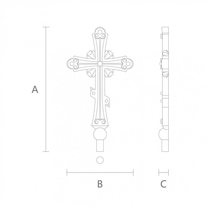 Резной крест IKN-003 чертеж декора из дерева