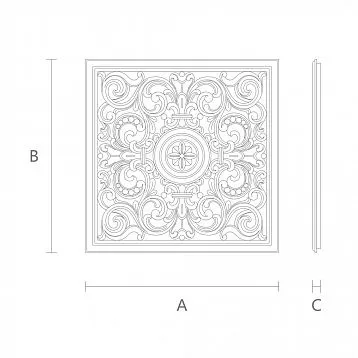 Резная накладка IKN-014 с церковной резьбой чертеж
