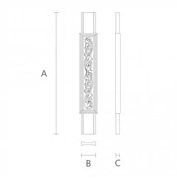Резная плоская балясина из дерева L-093.1 для лестницы  чертеж