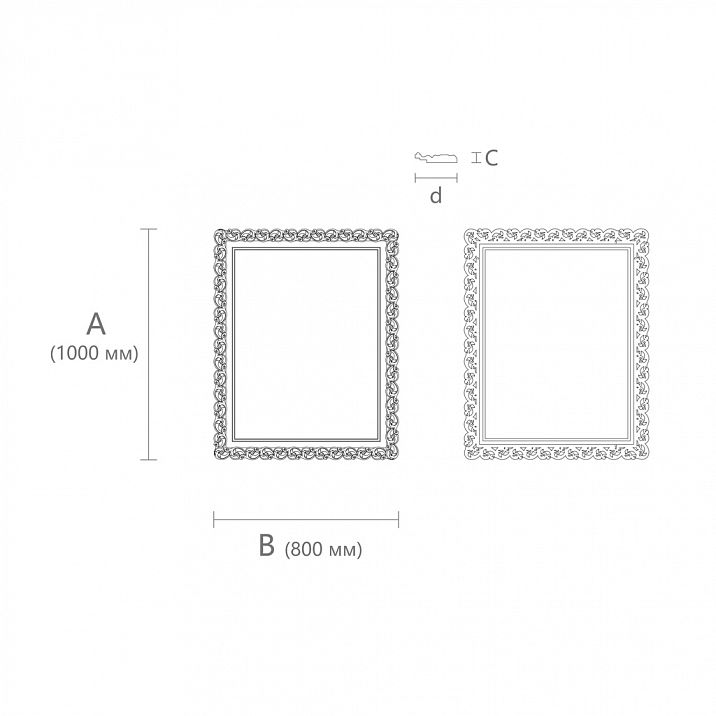 Интерьерная Деталь - Резная Рама RM-021-2 чертеж