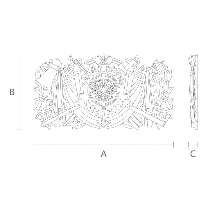 Купить резную накладку из дерева в магазине декора Stavros чертеж