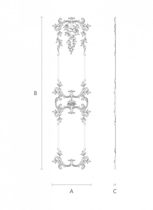 Комплект декора C-048 из дерева чертеж