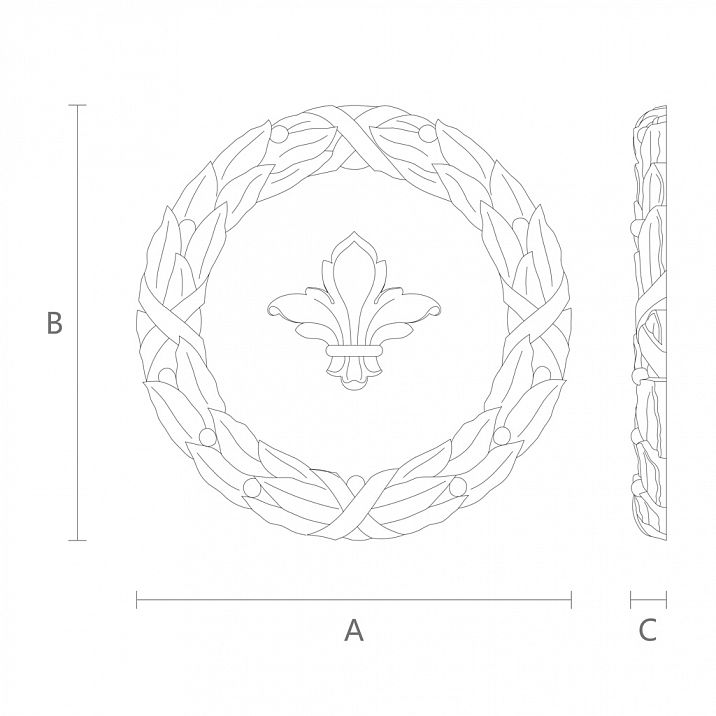 Резная накладка N-029 из дерева чертеж