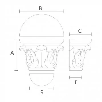 Архитектурная Резная Капитель KL-029 чертеж