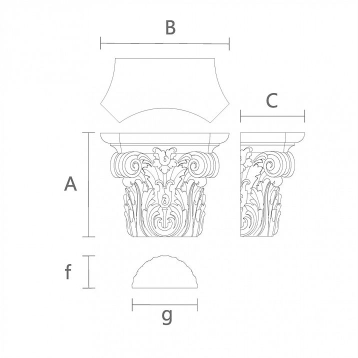 Капитель KL-043 для Мебельного Проекта KL-043