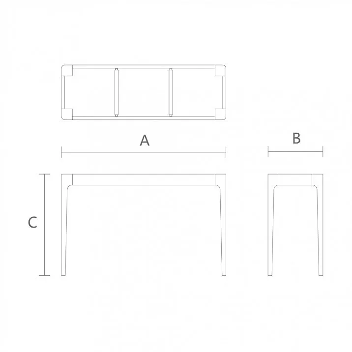 Чертеж каркас консоли STL-026-4 из массива дерева с двумя ножками