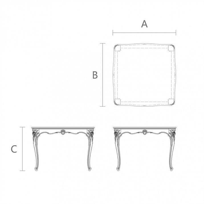 Чертеж стола Versailles 002-001