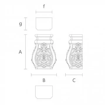 Резная база для колонны IKN-012 чертеж декора для храма