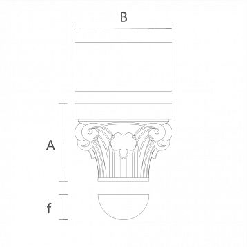 Декоративная Капитель KL-037.01 для Интерьера чертеж