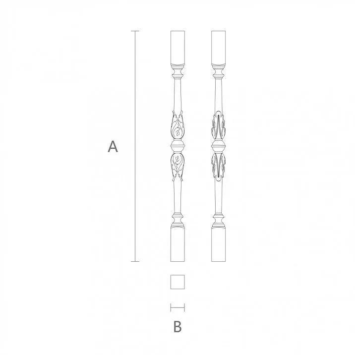 Балясина для лестницы L-024 из дуба или бука чертеж