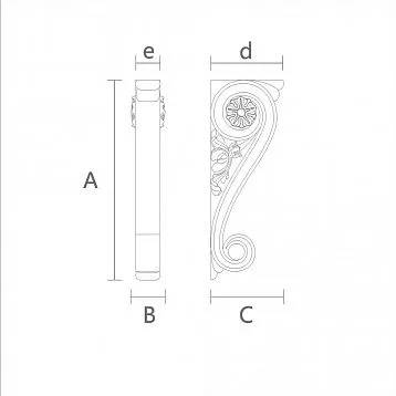 Декоративный кронштейн KR-019  чертеж