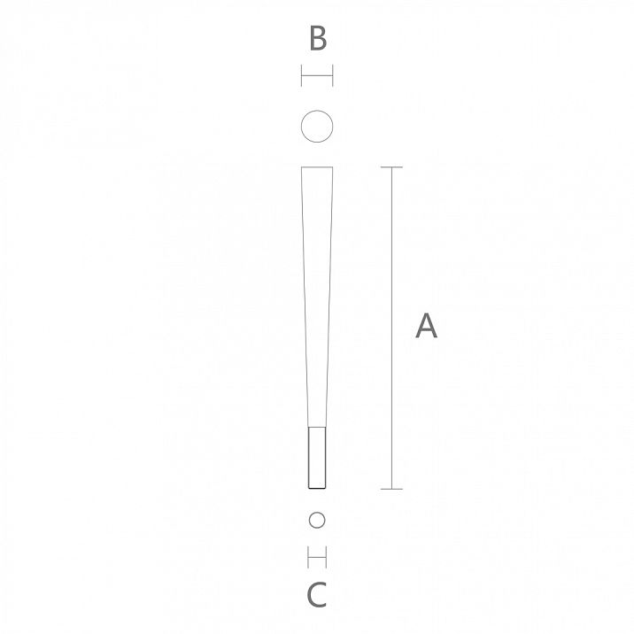 Чертеж мебельной ножки с металлическим наконечником