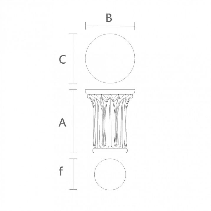 Верхняя Капитель Колонны В Деталях KL-044 чертеж