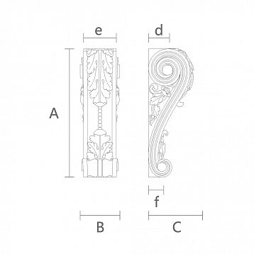 Эксклюзивный декоративный кронштейн KR-018 чертеж