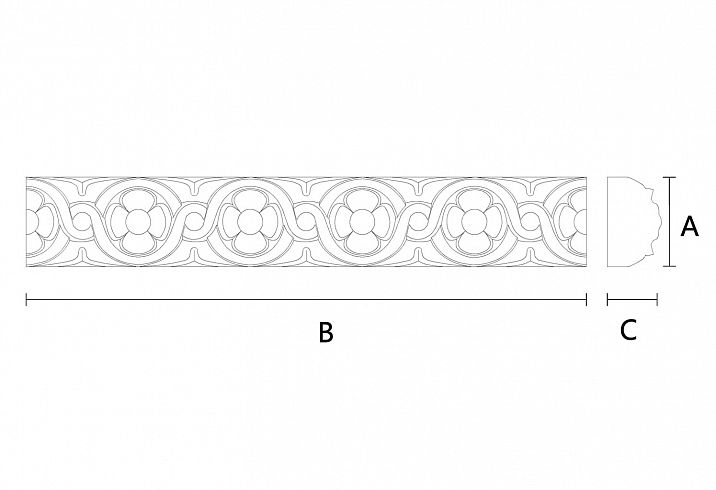 Чертеж декоративный погонаж из дерева K-082 представитель византийского стиля