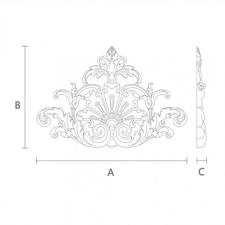 Деревянный декор с резным геометрическим мотивом чертеж