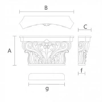 Капитель KL-022 для Декора Колонн чертеж