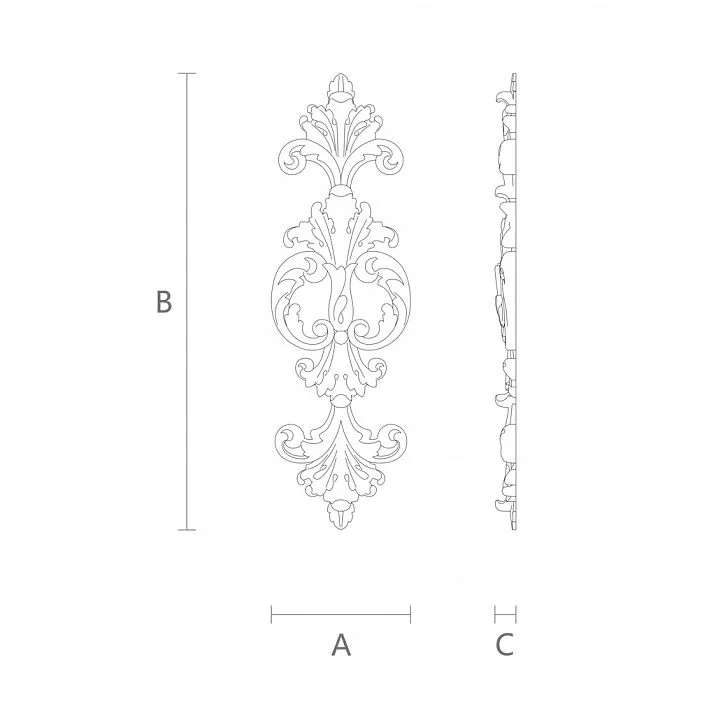 Накладной элемент из дерева с резьбой по дереву и 3d эффектом чертеж
