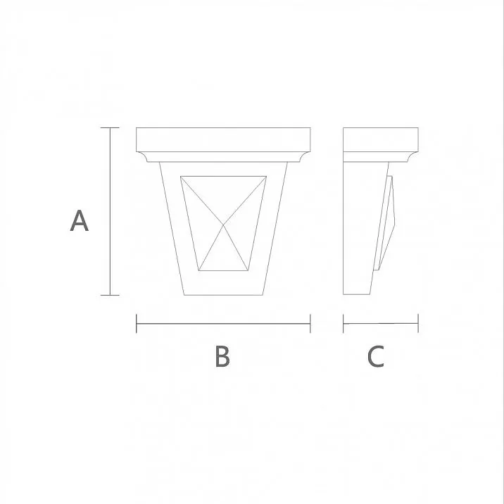 Изысканный декоративный кронштейн KR-043 для дома чертеж