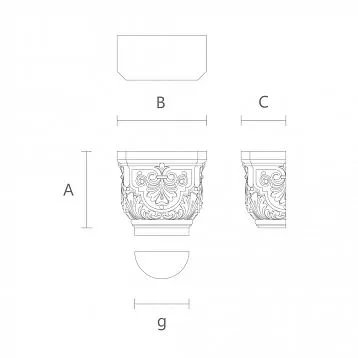 Резная капитель IKN-020 для церкви чертеж