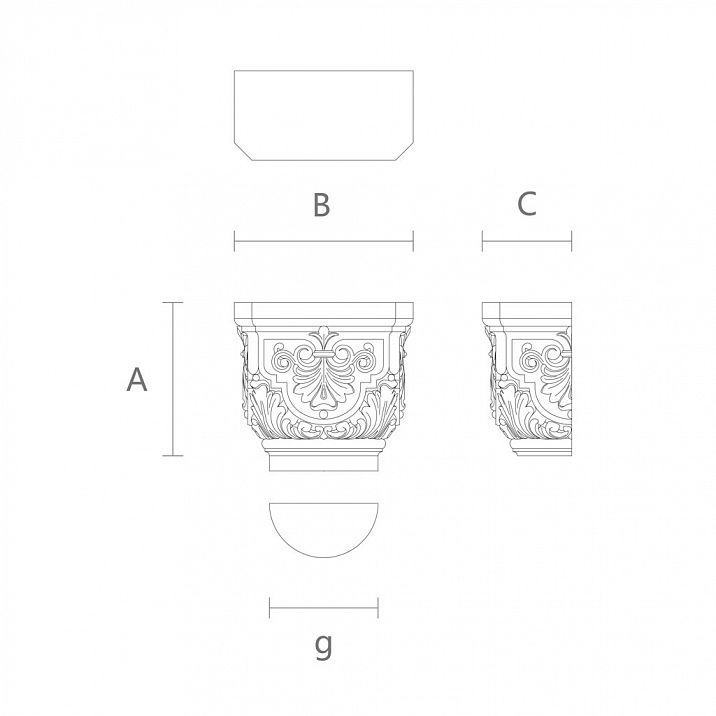 Резная капитель IKN-020 для церкви чертеж